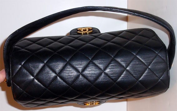 Chanel Black Quilted Leather Double Sided Handbag, Circa 1980 1