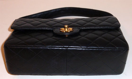 Chanel Black Quilted Leather Double Sided Handbag, Circa 1980 2