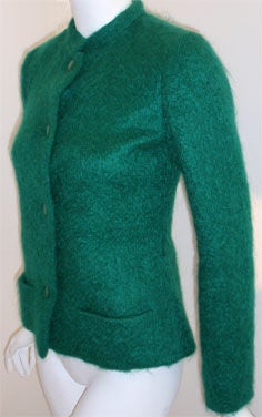 Christian Dior Haute Couture Green Wool Jacket, Circa 1973 6