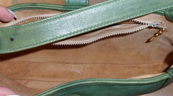Gucci Vintage Green Suede Shoulder Bag, Circa 1970 1
