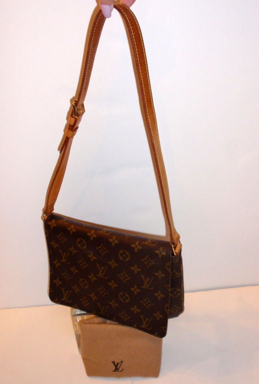 Louis Vuitton Brown and Beige Monogram Shoulder Bag, Circa 1990 at 1stdibs