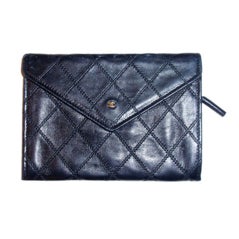 Chanel Black Quilted Leather Wallet, Circa 1990