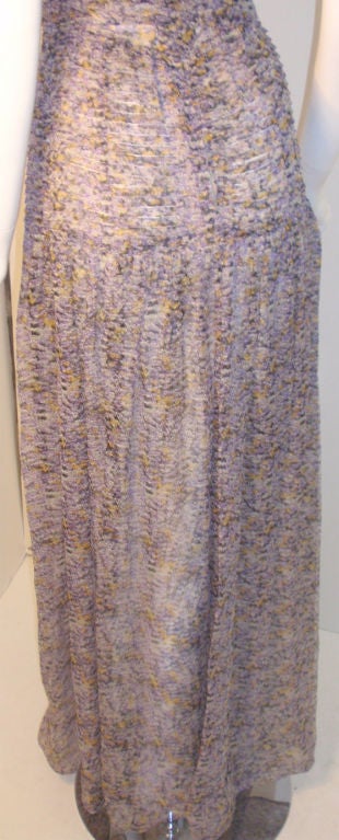 Valentino Boutique Lavender Silk Chiffon Water Color Floral Dress, Circa 1980 2