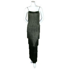 Bill Blass Fringe Gown