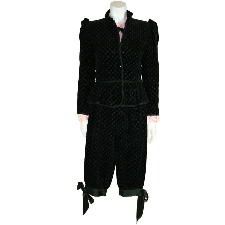 YSL Black Velvet Knickerbocker Suit