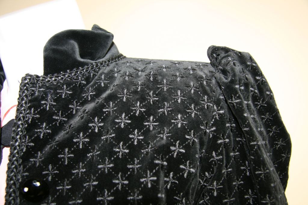 Women's YSL Black Velvet Knickerbocker Suit