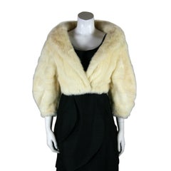 Retro Christian Dior White Cropped Mink Coat