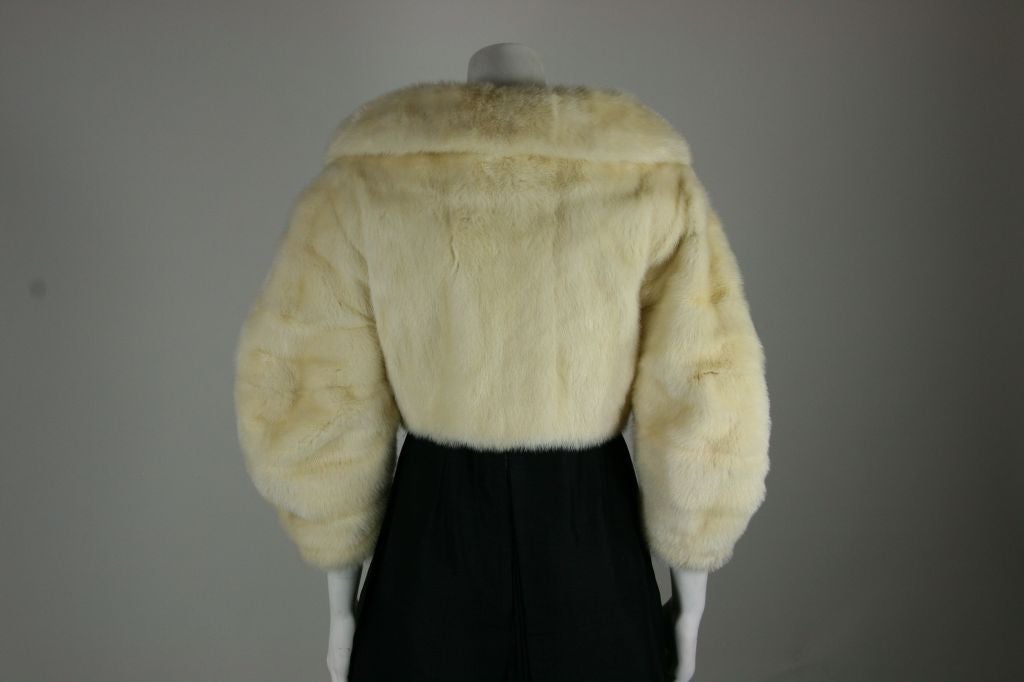 Christian Dior White Cropped Mink Coat