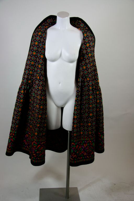 YSL Multi Colored Quilted Coat with Braided Trim 3