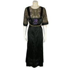 3 Piece Classic Edwardian Black Satin Ensemble