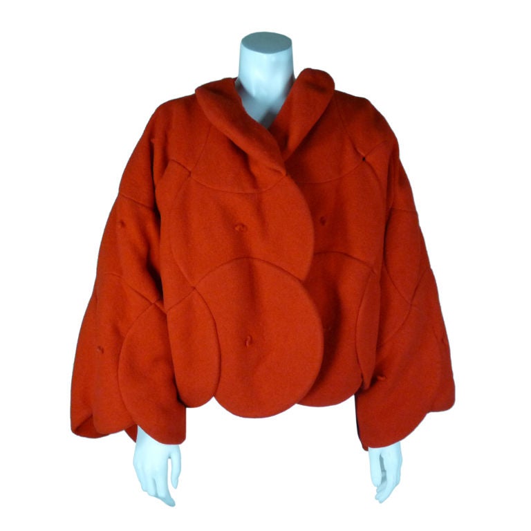 Castelbajac Red Felt Beret Coat