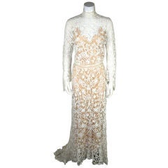 Edwardian Tape Lace & Irish Crochet Wedding Gown