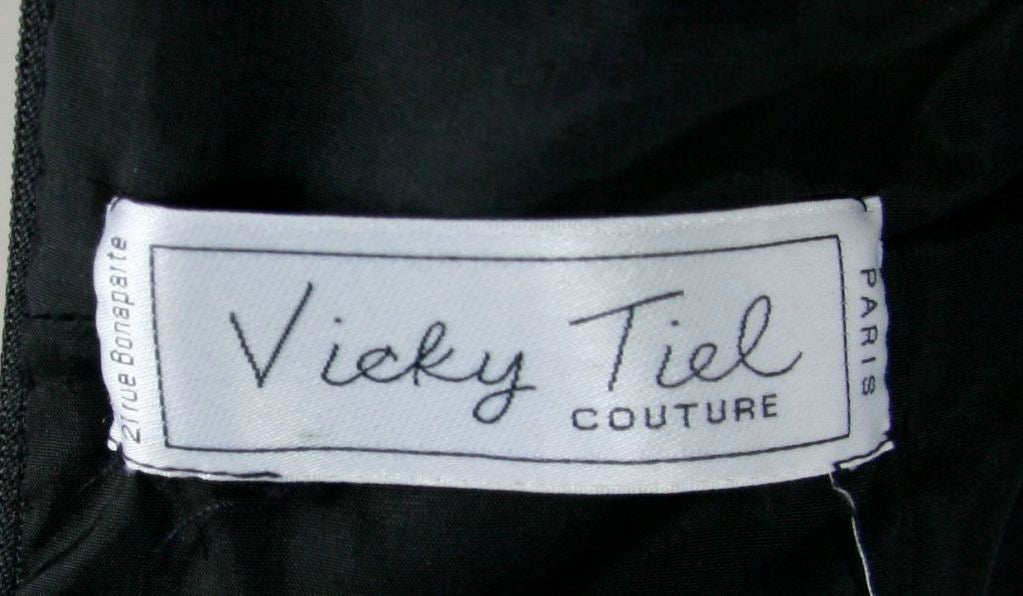Vicky Tiel Black 1980s Sequined Peak-a-boo Cocktail Dress For Sale 6
