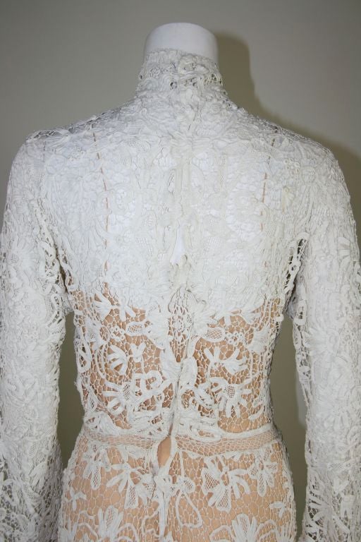 Edwardian Tape Lace & Irish Crochet Wedding Gown 2