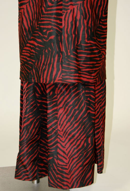 Givenchy Zebra Print Red & Black Gown For Sale 4