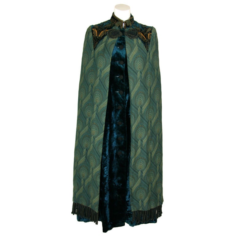 EHRICH Brothers Victorian Green Evening Coat