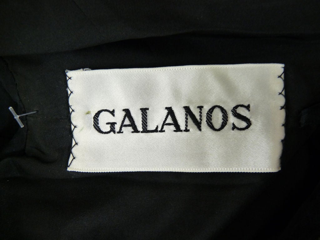 Galanos Black Chiffon All Over Volume Ruffle Chiffon Dress 4