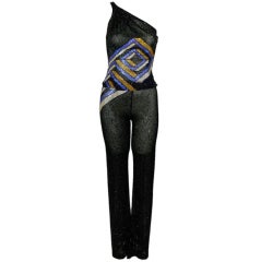 Versace Beaded Asymmetrical Pant Suit 2