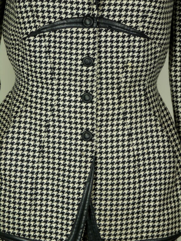 Mugler Houndstooth Skirt Suit For Sale 1