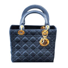 Retro Dior - "Lady Dior" -Navy Handbag