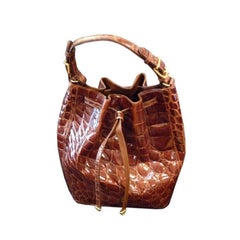 Vintage Siso Brown Croc Pouch Bag