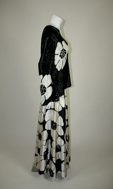 Galanos Beaded Evening Ensemble In Excellent Condition For Sale In Los Angeles, CA