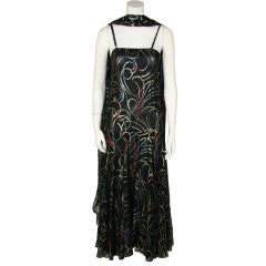 Dior Black Chiffon Lame Gown