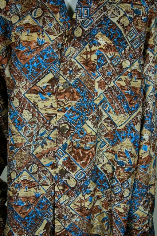 Brown Hawaiian Men's Silk Shirt