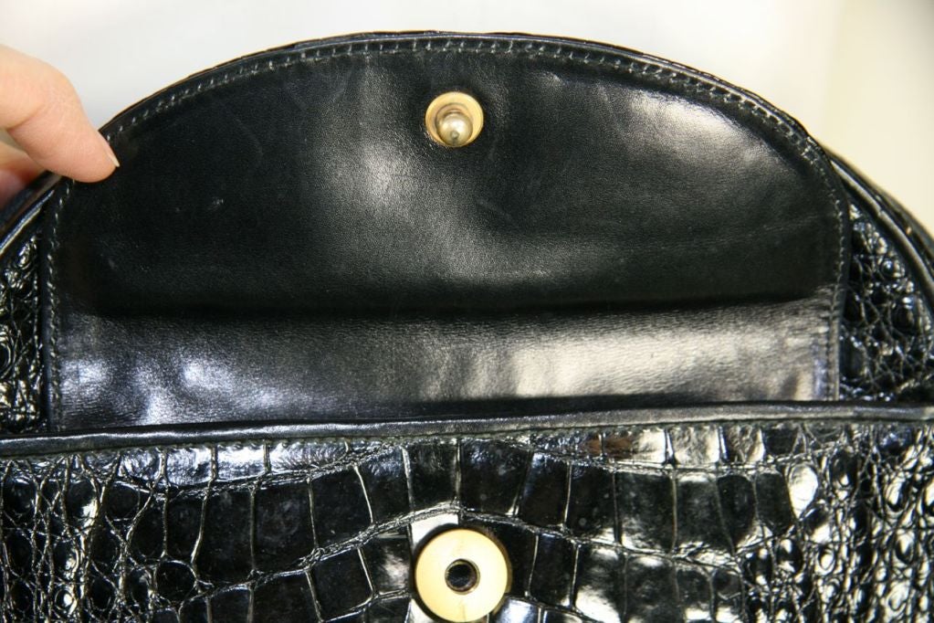 Chloe Black Baby Crocodile Skin Handbag 2