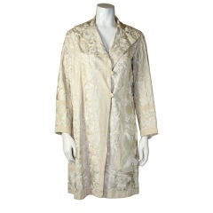Antique Chinese Export Hand Embroidered 1930s Ivory Coat