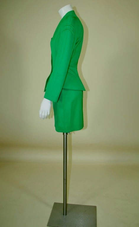 Women's Mugler Green Skirt Suit For Sale