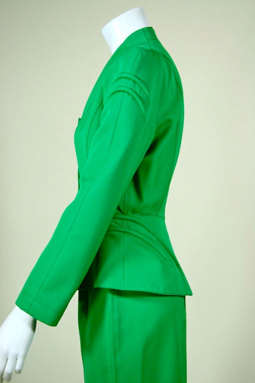 Mugler Green Skirt Suit For Sale 1