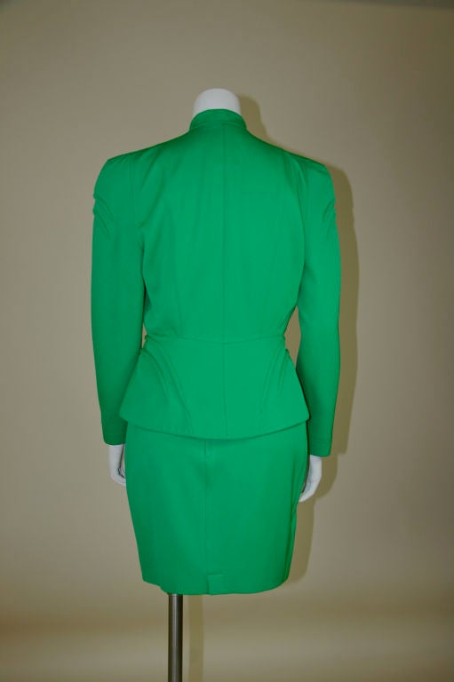 Mugler Green Skirt Suit For Sale 2