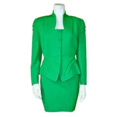 Mugler Green Skirt Suit