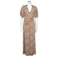 Retro Lanvin Multi Colored Polka Dot Gown