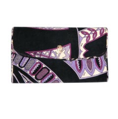 Pucci Velveteen Purple and Black Clutch