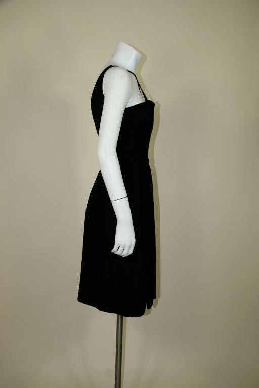 Women's Mainbocher 1950s Classic Little Black Cocktail Dress For Sale