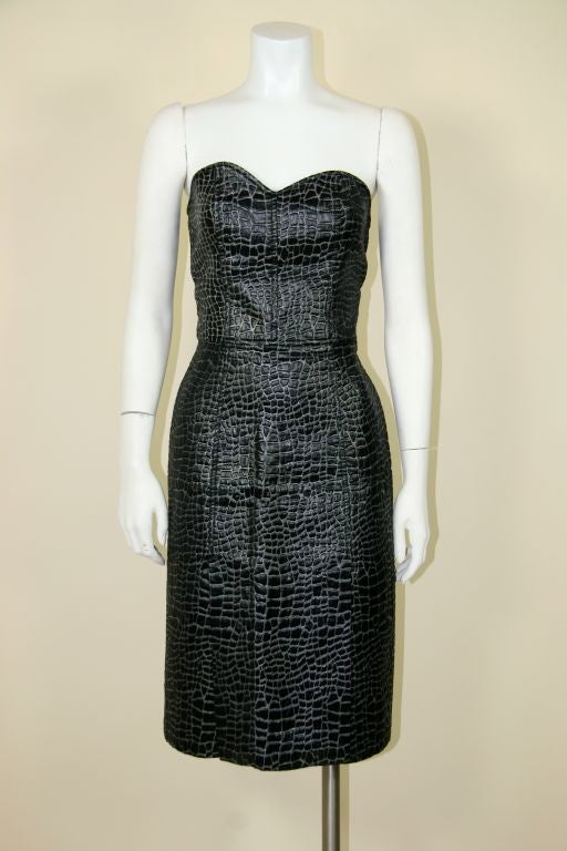 Patrick Kelly 1980s Embossed Cotton Croc Dress
