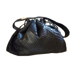 Vintage Carlos Falchi Black Snake Skin Purse