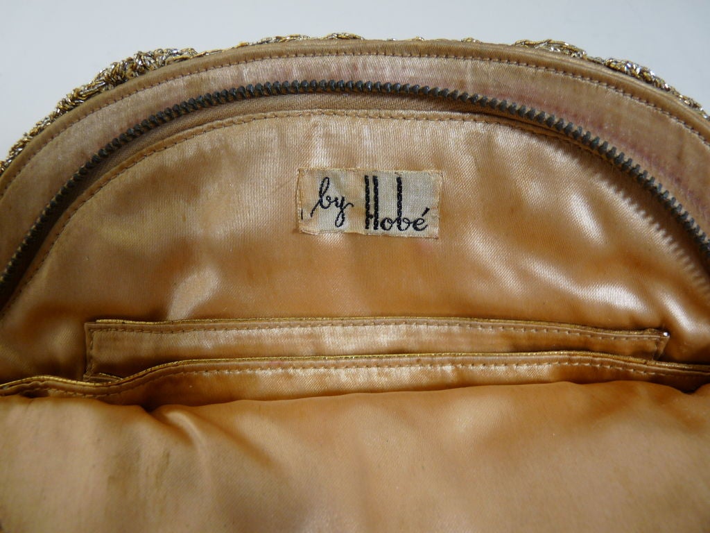Gold Metallic Hobé Evening Bag, late 1930's 2