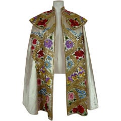 Vintage White Satin Spanish Matador's Cape (from Suit of Lights)