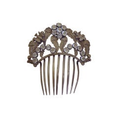 Antique French Paste Bird and Jewel Comb