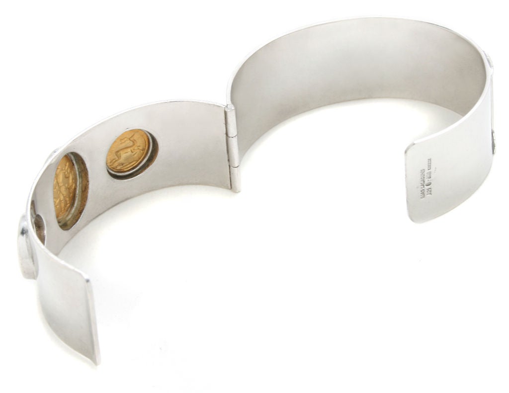 Women's or Men's Lalaounis Silver  and Gold Cuff