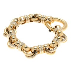 18kt Gold Link Bracelet  signed Caplain Paris