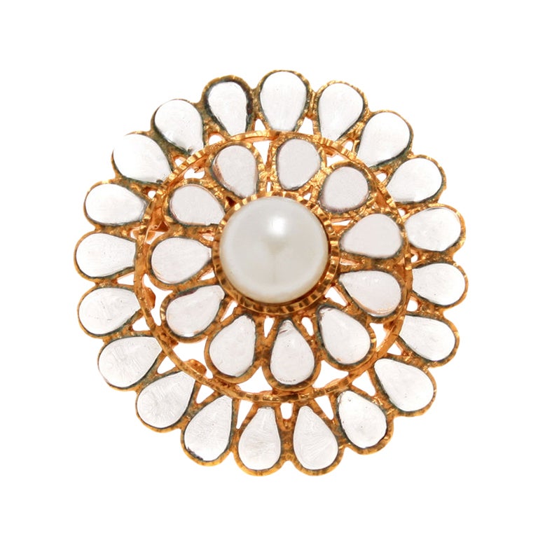 Beautiful CHANEL  Poured Glass  and Pearl Brooch  or Pendant