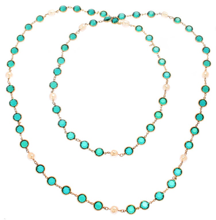 This is a great looking necklace to be worn on its own or layered. It is 56