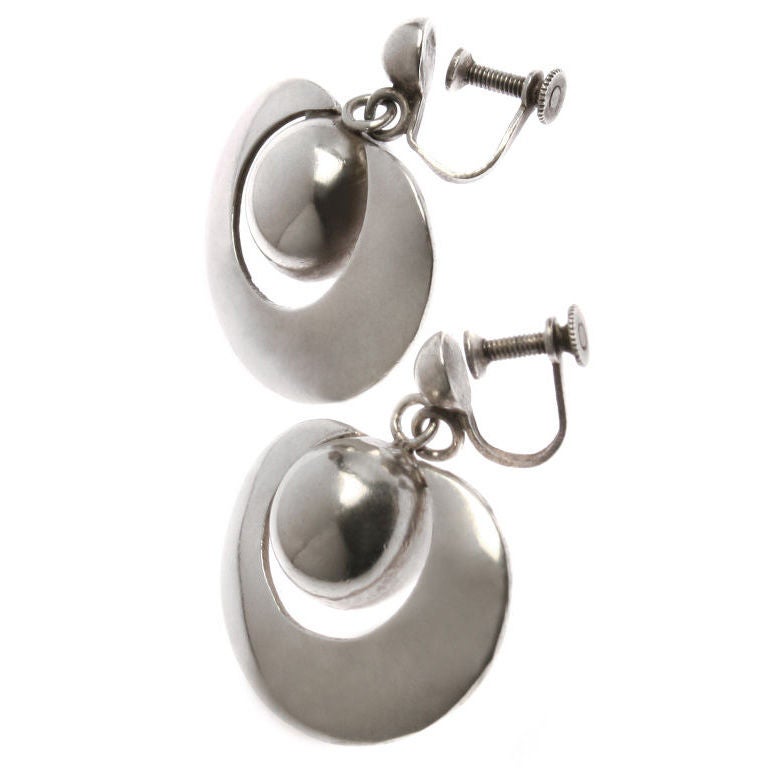Sterling silver dangle flower earrings - silver flower earrings dangle blue