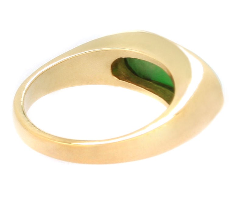 Large 18kt Gold and Jade Mens Ring 1