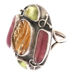 Fred Skaggs Sterling Silver and Stone Ring