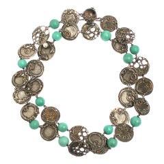 Long , Interesting Studio Necklace with Turquoise